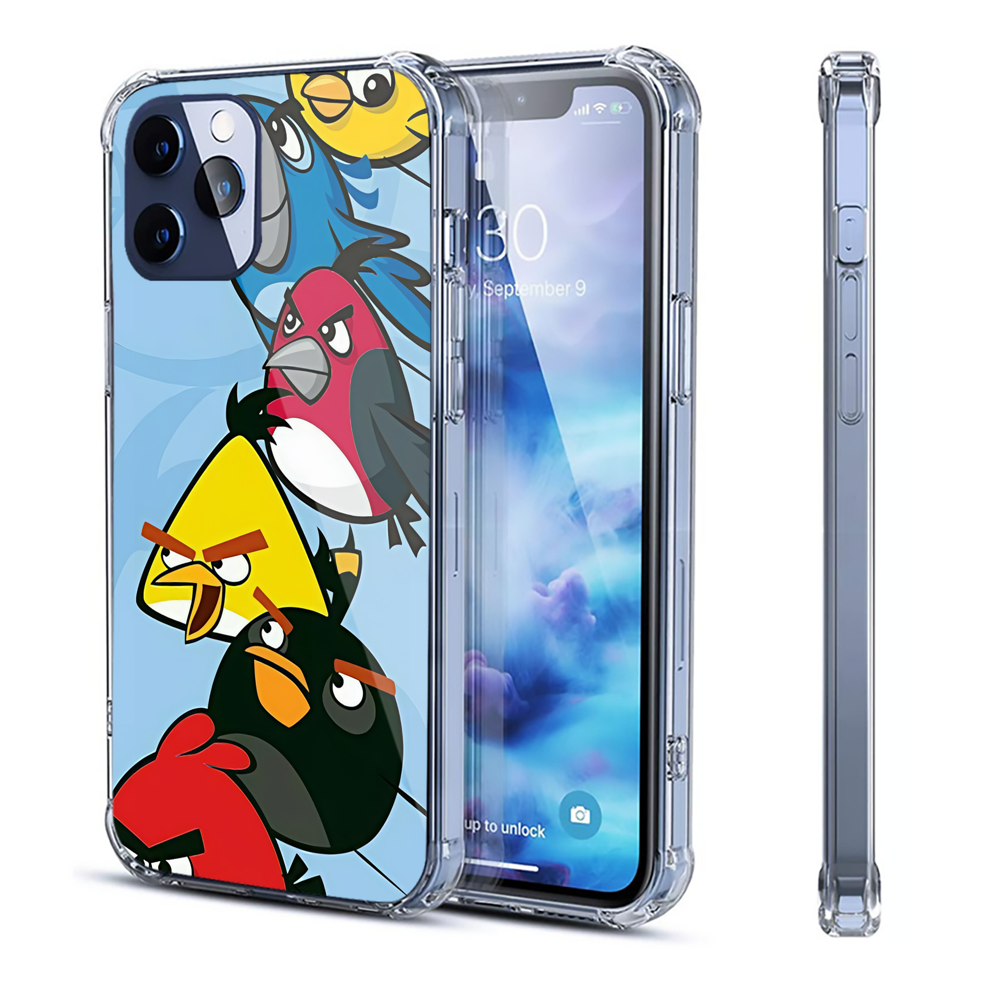 （画像用） Angry Birds アングリーバード 【iPhone 12シリーズ対応】透明スマホケース（クリアソフトケース）
